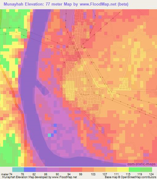 Munayhah,Egypt Elevation Map