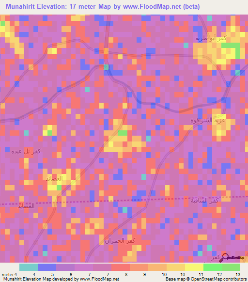 Munahirit,Egypt Elevation Map