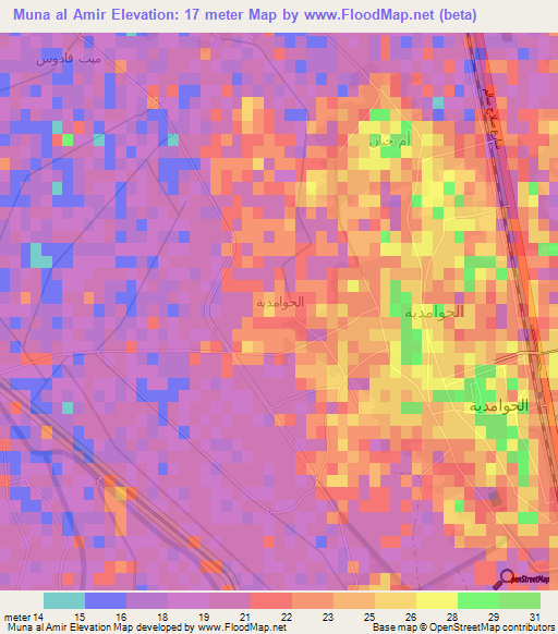 Muna al Amir,Egypt Elevation Map