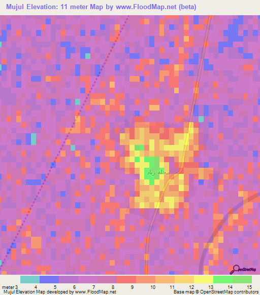 Mujul,Egypt Elevation Map