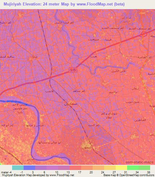 Mujiriyah,Egypt Elevation Map