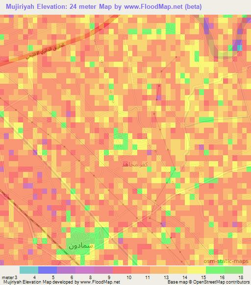 Mujiriyah,Egypt Elevation Map