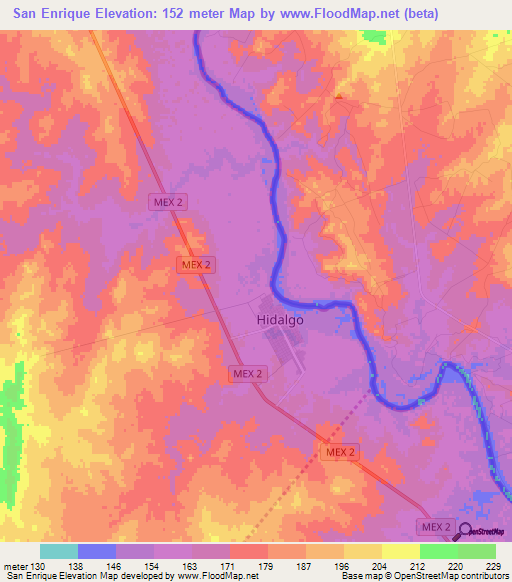 San Enrique,Mexico Elevation Map