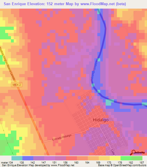 San Enrique,Mexico Elevation Map