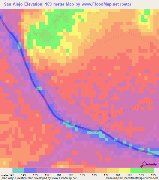 San Alejo,Mexico Elevation Map