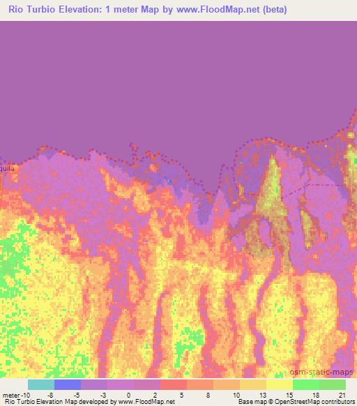 Rio Turbio,Mexico Elevation Map