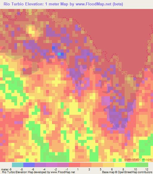 Rio Turbio,Mexico Elevation Map