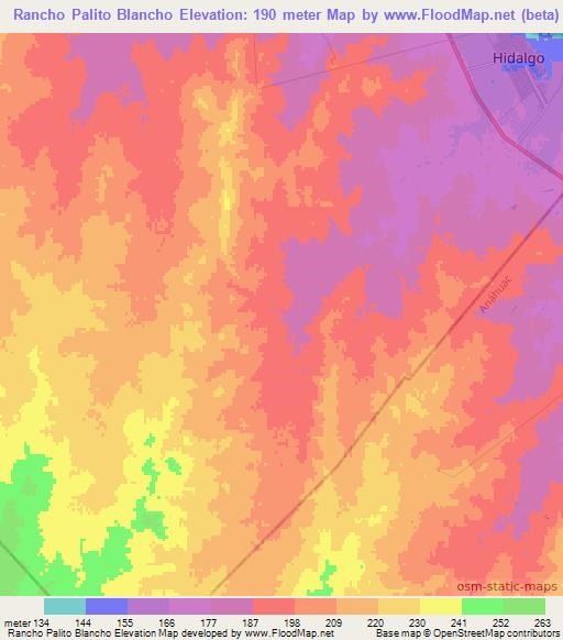 Rancho Palito Blancho,Mexico Elevation Map