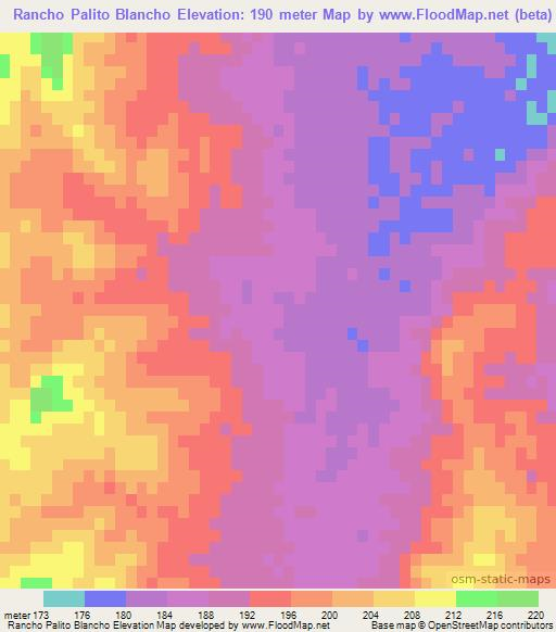 Rancho Palito Blancho,Mexico Elevation Map