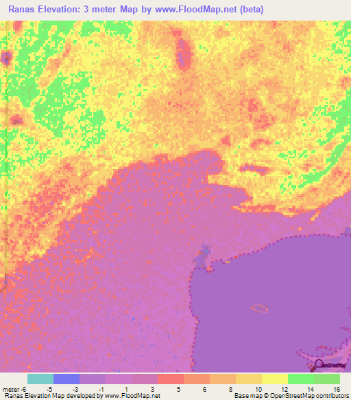 Ranas,Mexico Elevation Map