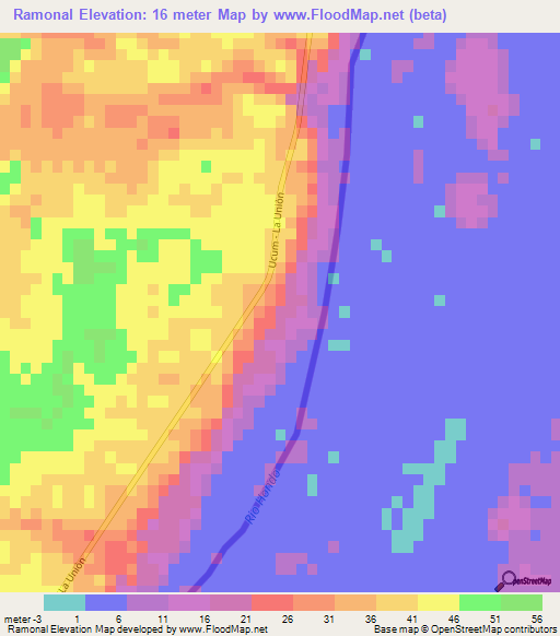 Ramonal,Mexico Elevation Map