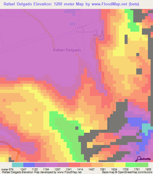 Rafael Delgado,Mexico Elevation Map