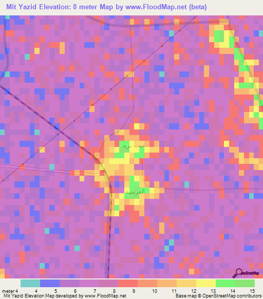 Mit Yazid,Egypt Elevation Map