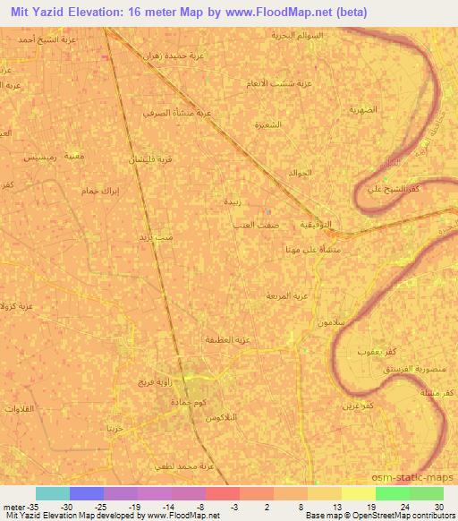 Mit Yazid,Egypt Elevation Map