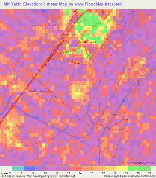 Mit Yazid,Egypt Elevation Map