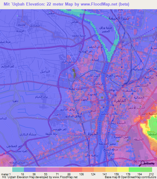 Mit `Uqbah,Egypt Elevation Map