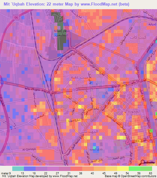 Mit `Uqbah,Egypt Elevation Map