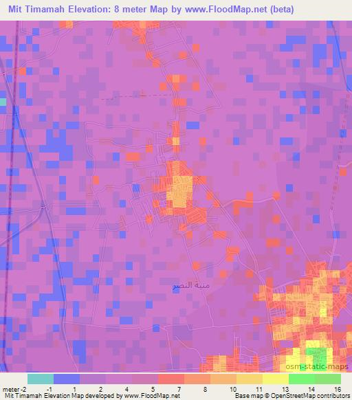 Mit Timamah,Egypt Elevation Map