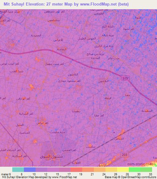 Mit Suhayl,Egypt Elevation Map