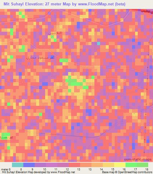 Mit Suhayl,Egypt Elevation Map