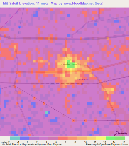 Mit Salsil,Egypt Elevation Map