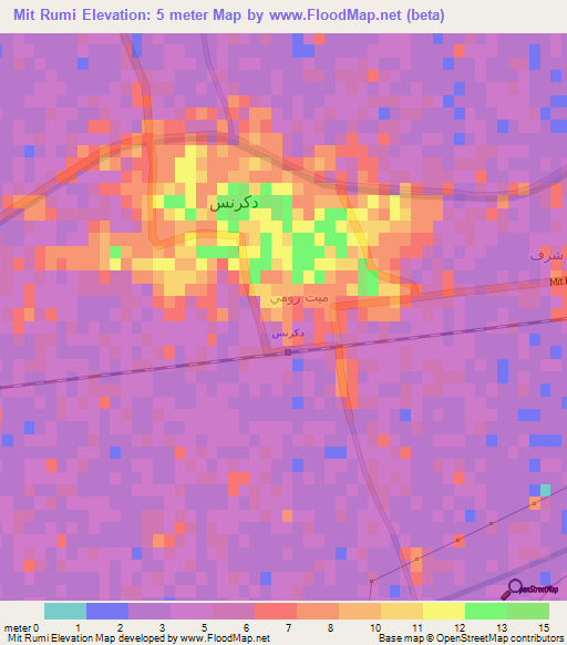 Mit Rumi,Egypt Elevation Map