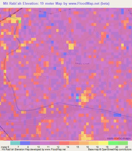 Mit Rabi`ah,Egypt Elevation Map