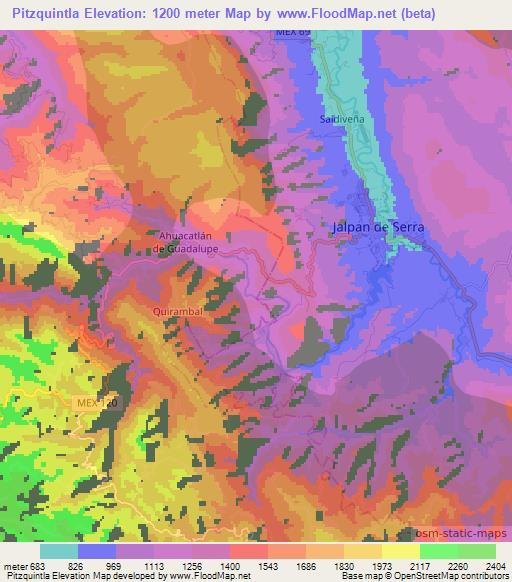 Pitzquintla,Mexico Elevation Map