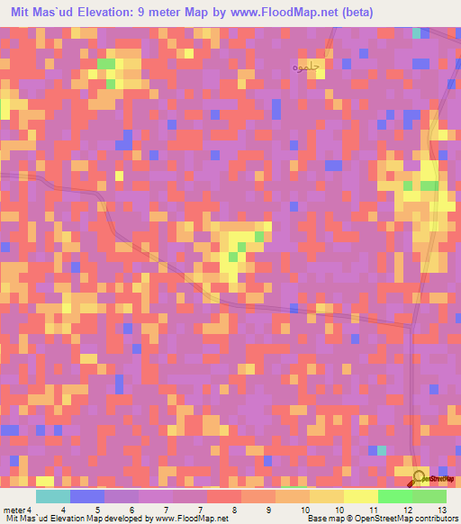 Mit Mas`ud,Egypt Elevation Map