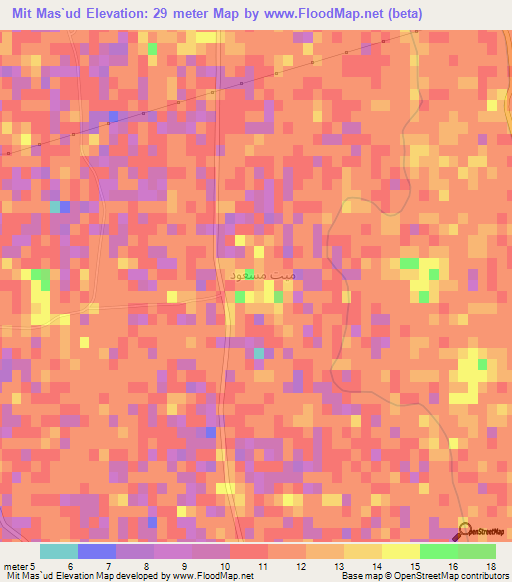 Mit Mas`ud,Egypt Elevation Map