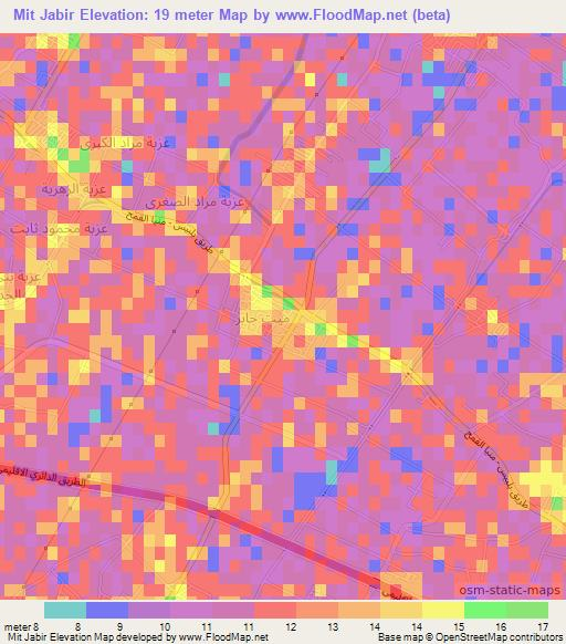 Mit Jabir,Egypt Elevation Map