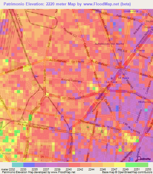 Patrimonio,Mexico Elevation Map