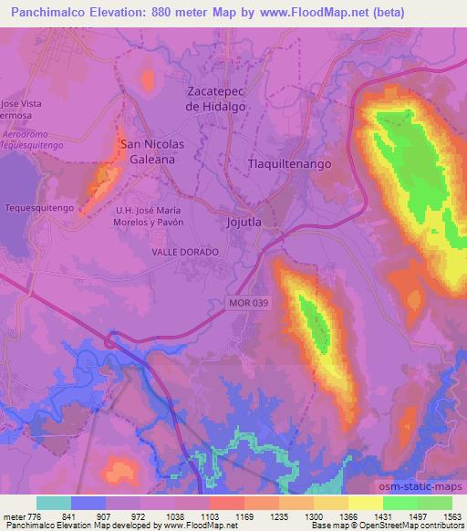 Panchimalco,Mexico Elevation Map