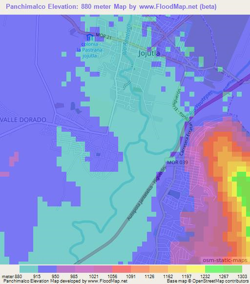 Panchimalco,Mexico Elevation Map