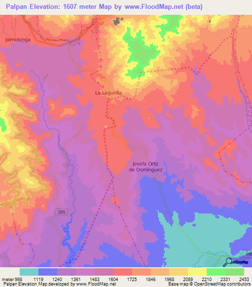 Palpan,Mexico Elevation Map