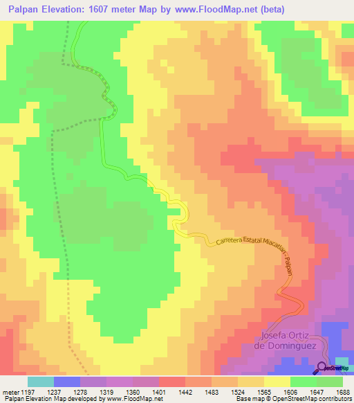 Palpan,Mexico Elevation Map