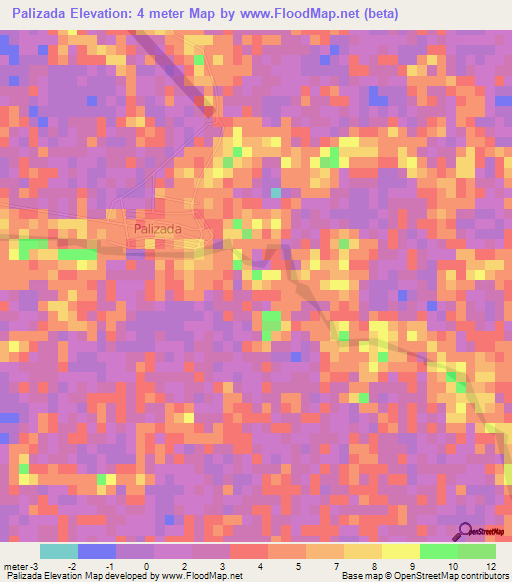 Palizada,Mexico Elevation Map