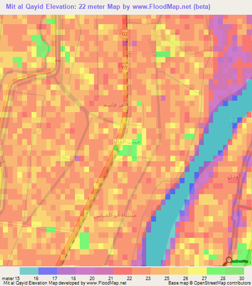 Mit al Qayid,Egypt Elevation Map