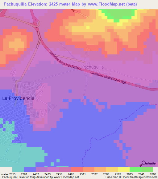 Pachuquilla,Mexico Elevation Map