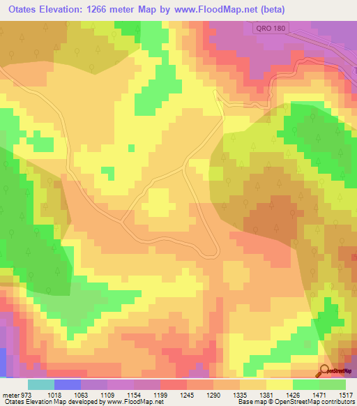 Otates,Mexico Elevation Map