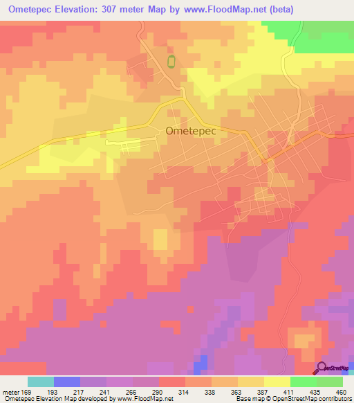 Ometepec,Mexico Elevation Map