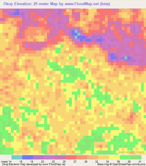 Okop,Mexico Elevation Map