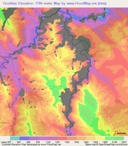 Ocotitlan,Mexico Elevation Map