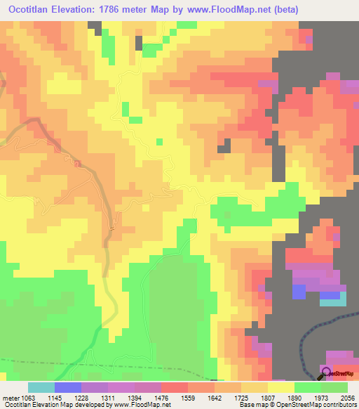 Ocotitlan,Mexico Elevation Map