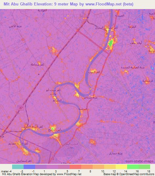 Mit Abu Ghalib,Egypt Elevation Map