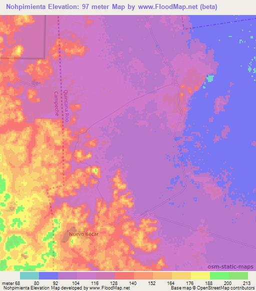 Nohpimienta,Mexico Elevation Map