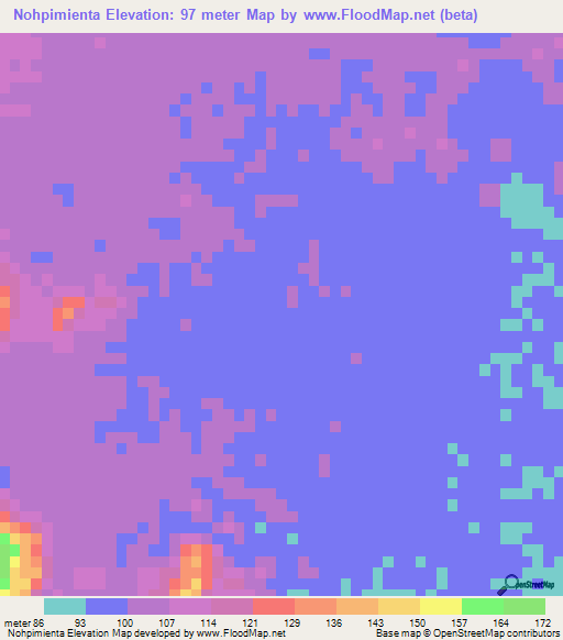 Nohpimienta,Mexico Elevation Map