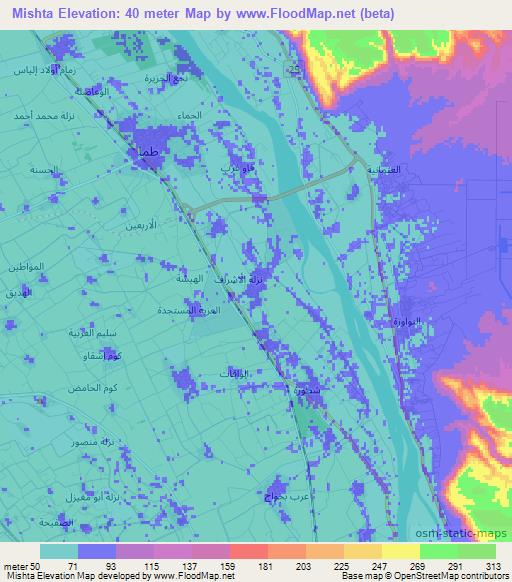 Mishta,Egypt Elevation Map