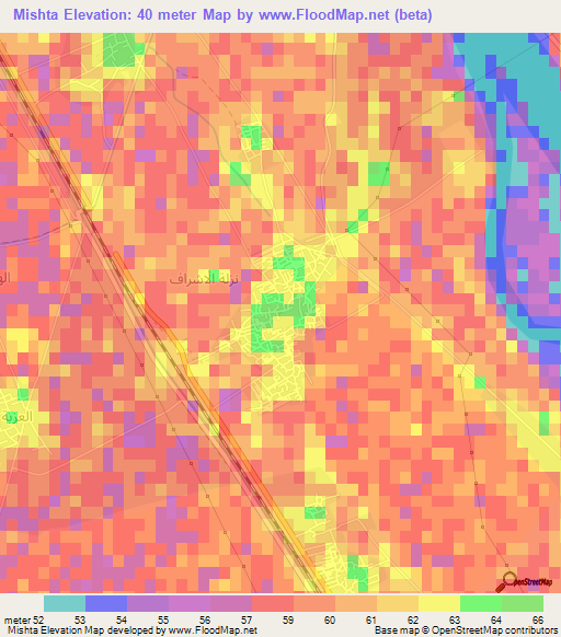 Mishta,Egypt Elevation Map