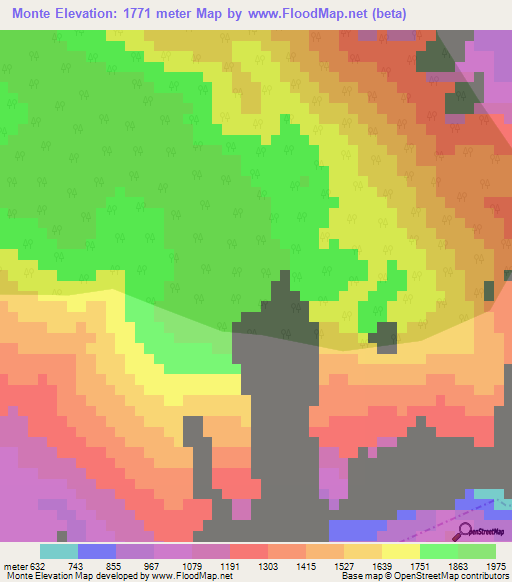 Monte,Mexico Elevation Map